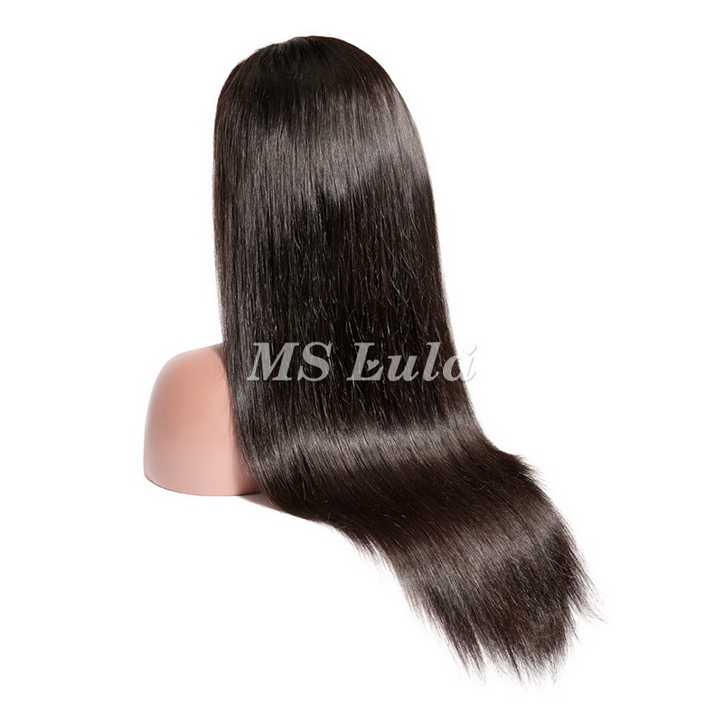 Straight Transparent Lace Front Wig 180 Density With Bang - 图片 9